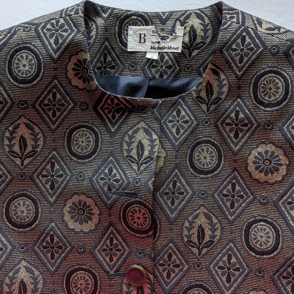 Vintage oversized blazer 80's jacquard sz S/M - Picture 7 of 8